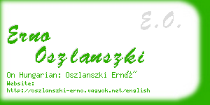 erno oszlanszki business card